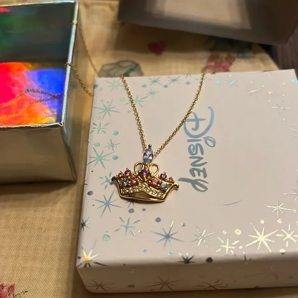 Disney 18k over sterling w diamonique stones 18 inch in length - Picture 1 of 5